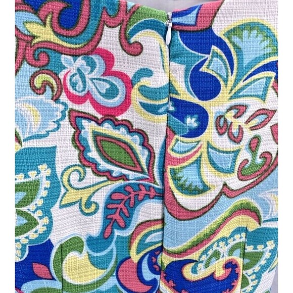 RN Studio Dress 8 Ronni Nicole Retro Sheath Coastal Preppy Paisley Print New - Picture 4 of 12